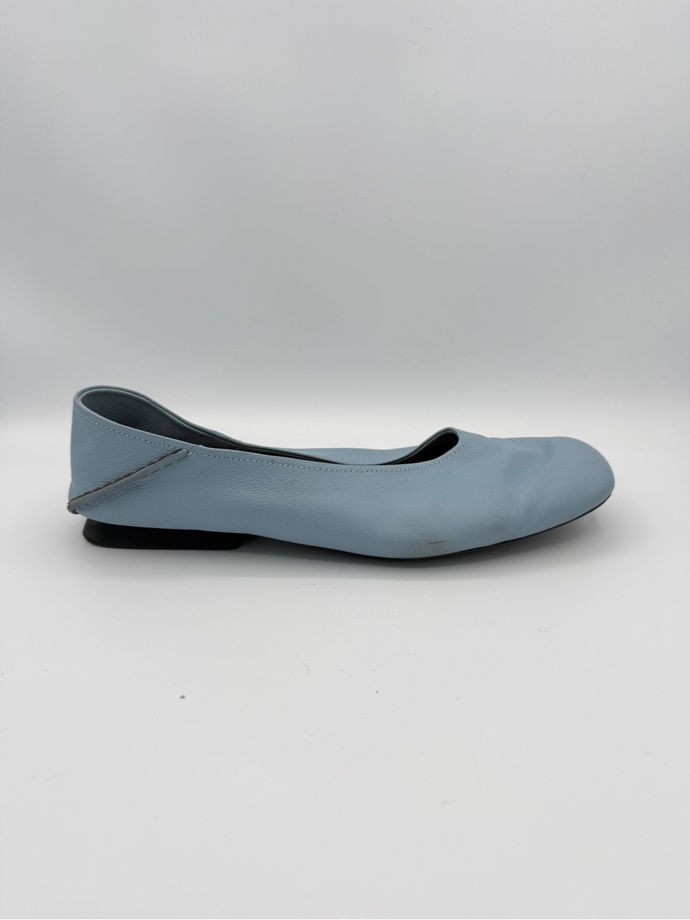 Camper Casi Myra Leather Ballerina Flat Square Toe Minimalist Light Blue 41
